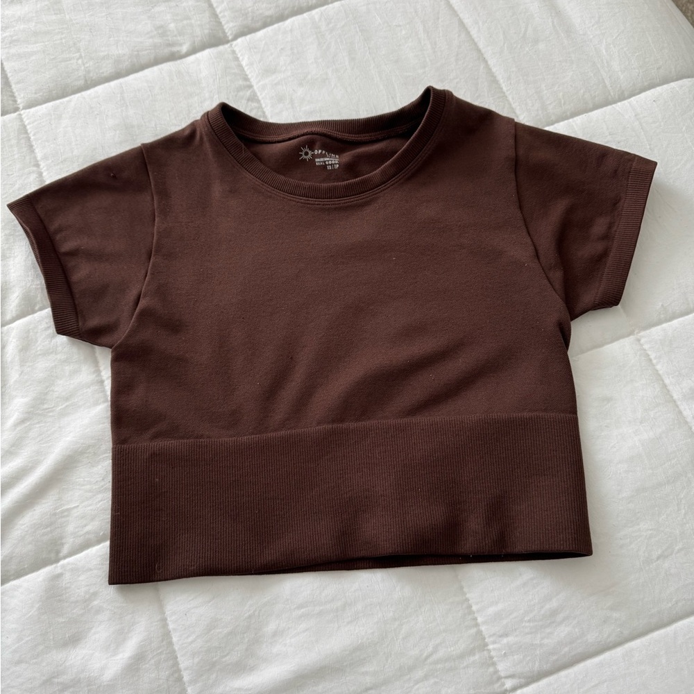 Aerie Offline Brown Crop Top